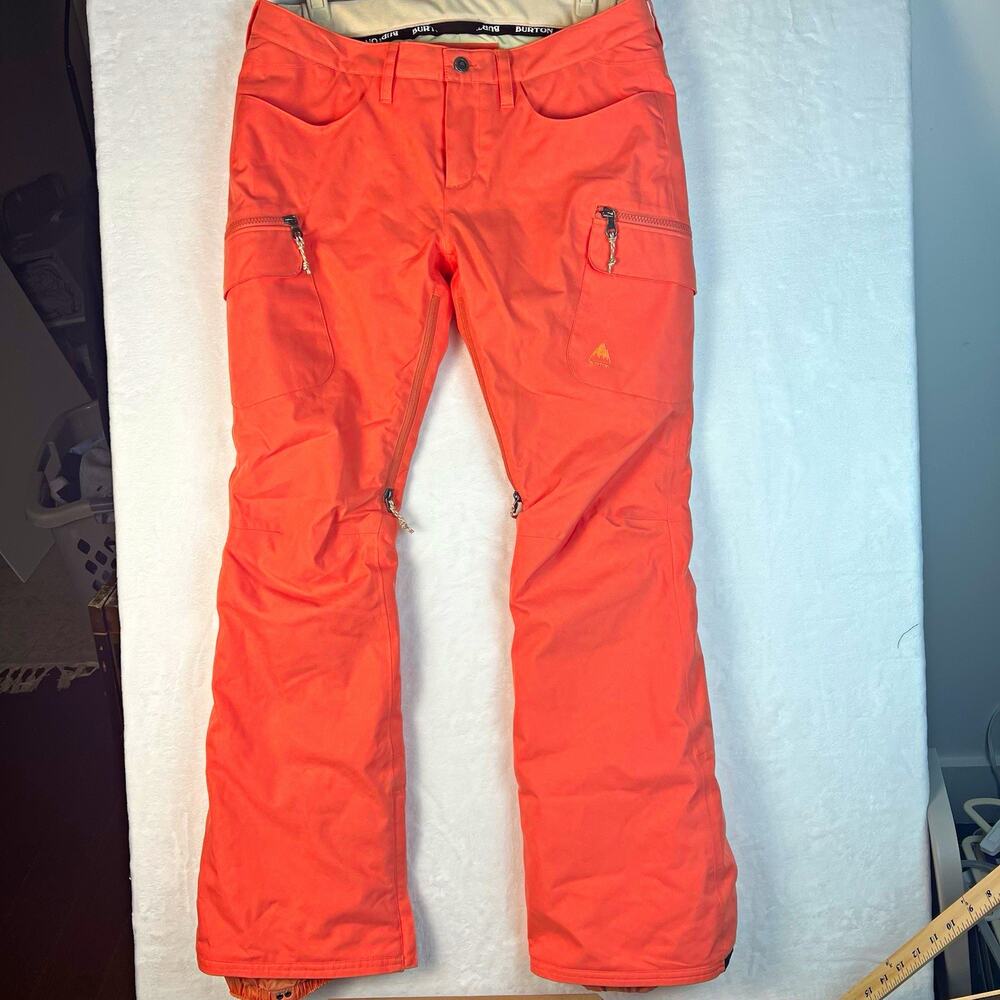 Burton Gloria Snow Pants Womens M Orange Insulated Living Lining Ski Snowboard